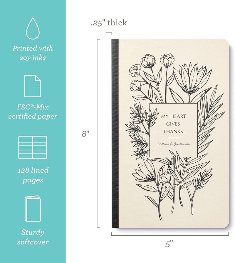 Compendium Softcover Journal - My heart gives thanks… – A Write Now Journal with 128 Lined Pages, 5″W x 8″H - Image 2